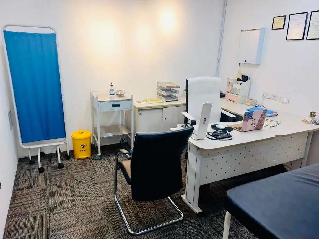 Consultation room with examination equipment