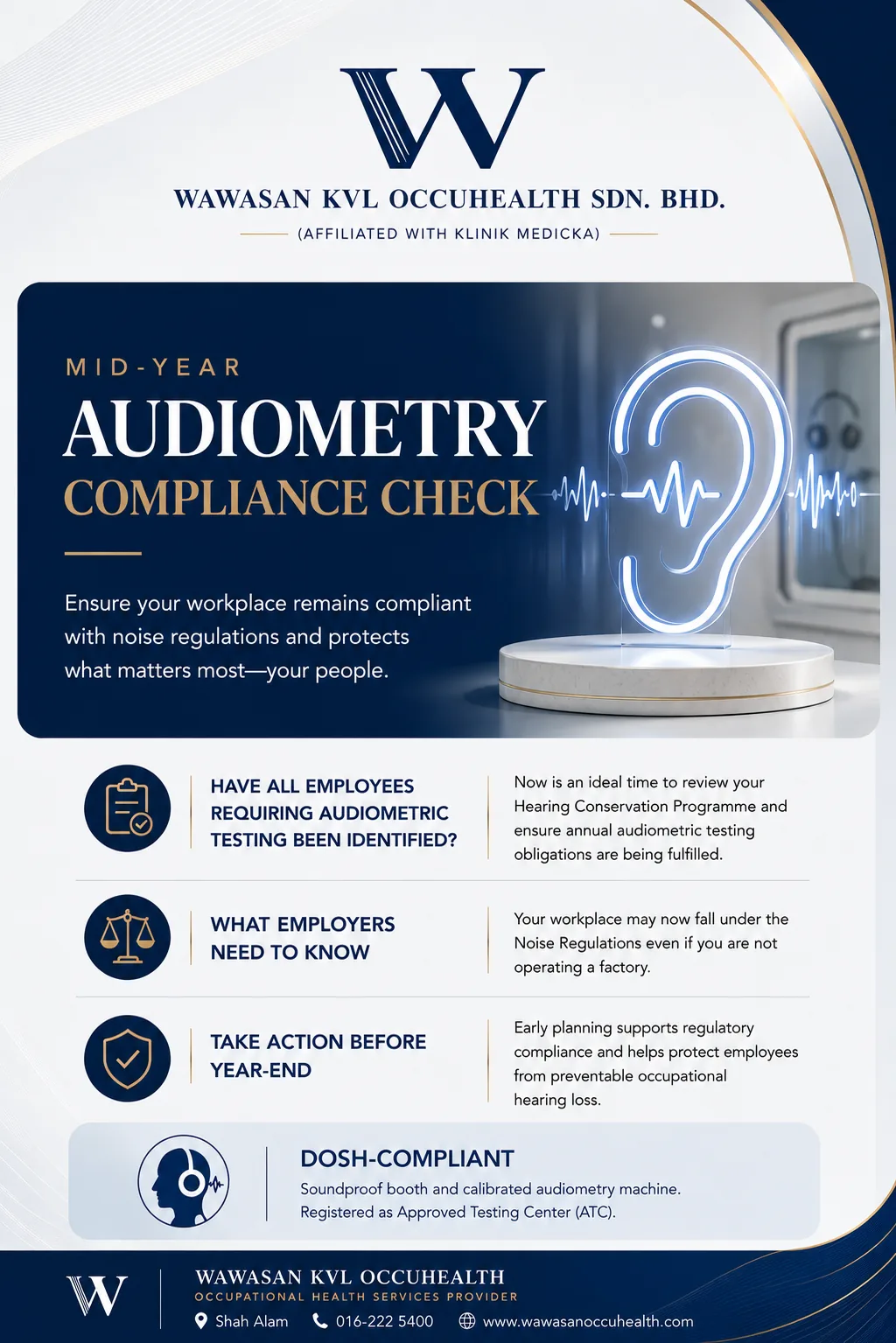 Audiometry testing and hearing conservation programme in Shah Alam