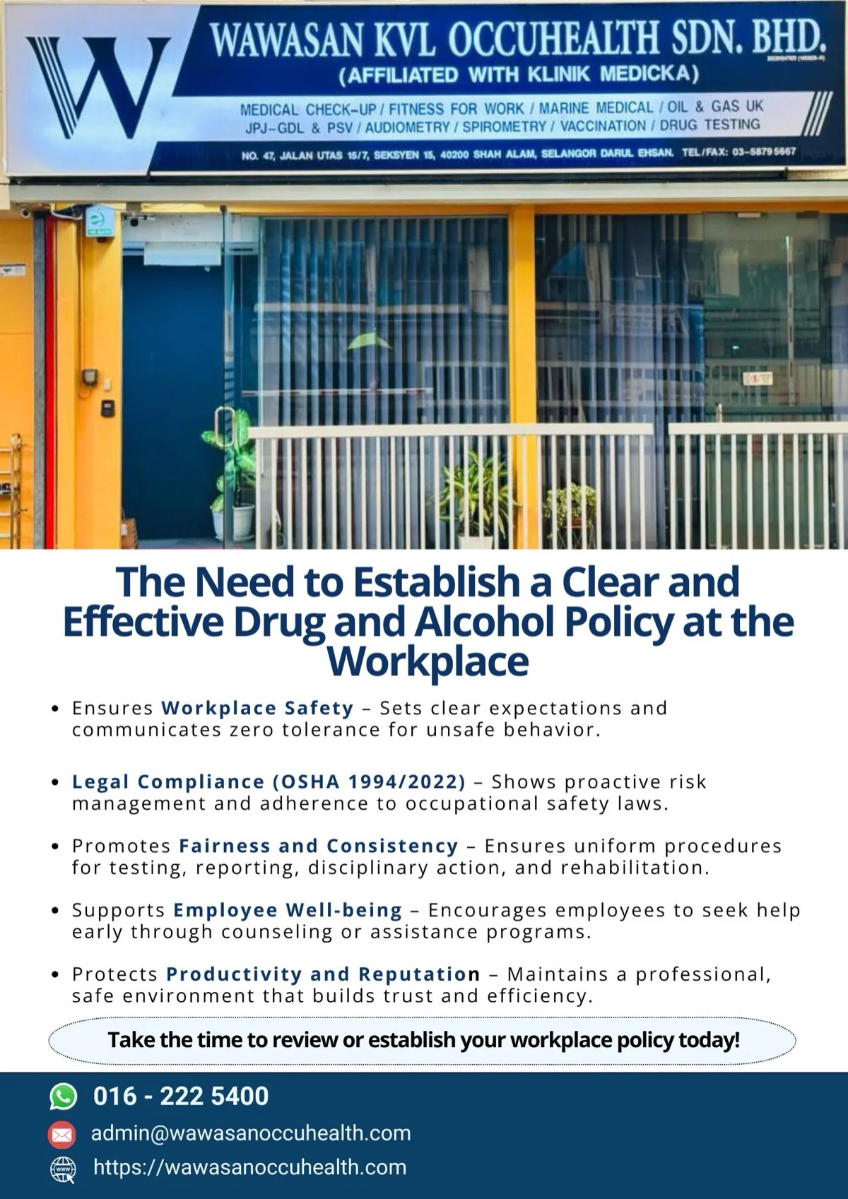 Drug Alcohol Testing Workplace Safety Newsletter